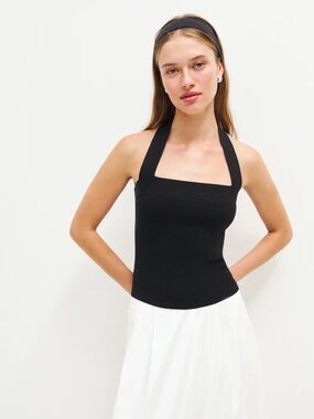 Reformation Galina Knit Tank Top - Black